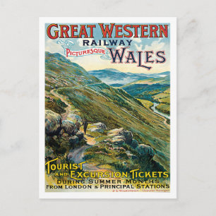 Great Western Railway Picturesque Wales UK Poster Postkarte