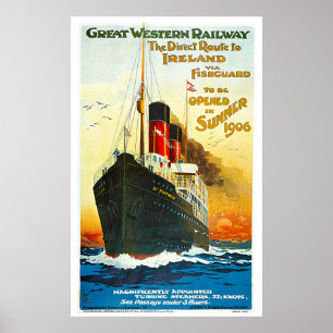 Great Western Railway, Route nach Irland Vintag Poster