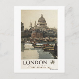 Great Western Railway St. Paul's Travel Poster Postkarte