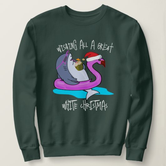 Great White Christmas Gift - Funny Holiday Sweatshirt (Design vorne)