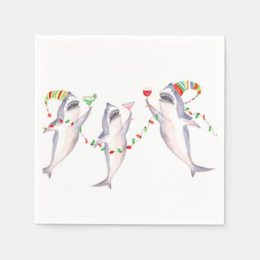 Great White Christmas Party Napkins Serviette (Vorderseite)