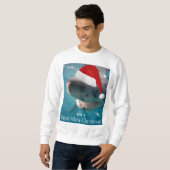 Great White Christmas Shark Foto Funny Sweatshirt (Vorne ganz)