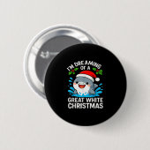Great White Christmas Shark Funny Santa Holiday Pu Button (Vorne & Hinten)