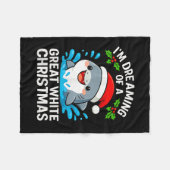 Great White Christmas Shark Funny Santa Holiday Pu Fleecedecke (Vorderseite (Horizontal))