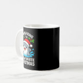Great White Christmas Shark Funny Santa Holiday Pu Kaffeetasse (Vorderseite Links)