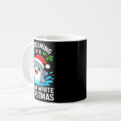 Great White Christmas Shark Funny Santa Holiday Pu Kaffeetasse (Vorderseite Links)