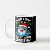 Great White Christmas Shark Funny Santa Holiday Pu Kaffeetasse (Links)