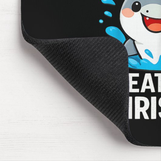 Great White Christmas Shark Funny Santa Holiday Pu Mousepad (Ecke)