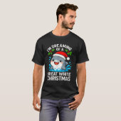 Great White Christmas Shark Funny Santa Holiday Pu T-Shirt (Vorne ganz)