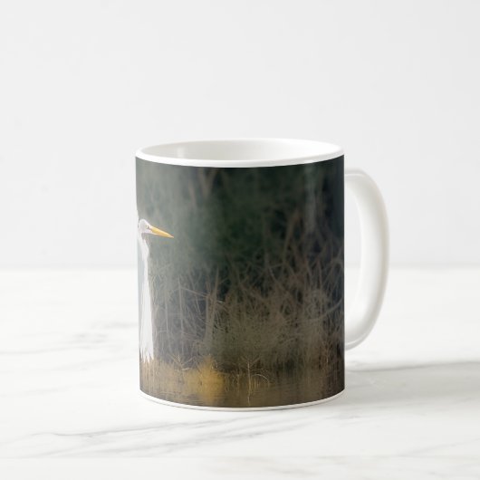 Great White Egret 11 oz oder 15 oz Tasse (VorderseiteRechts)