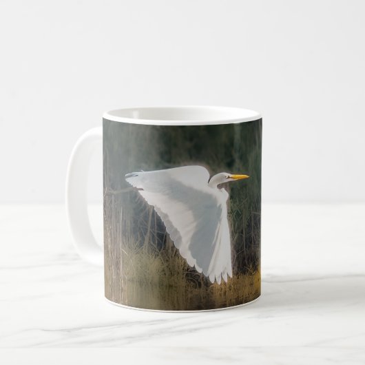 Great White Egret 11 oz oder 15 oz Tasse (Vorderseite Links)