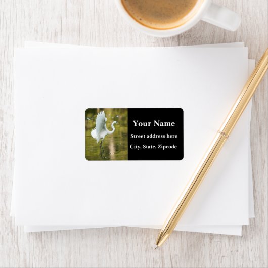 Great White Egret Adressaufkleber (Insitu)