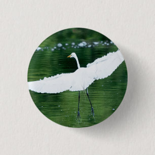 Great White Egret Button
