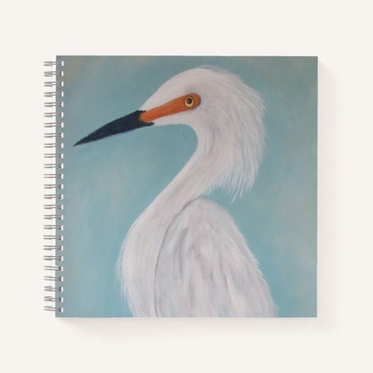 Great White Egret Fine Art Malerei Notizbuch (Vorderseite)