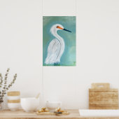 Great White Egret Fine Art Malerei Poster (Küche)