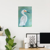 Great White Egret Fine Art Malerei Poster (Heimbüro)