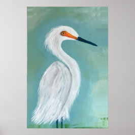 Great White Egret Fine Art Malerei Poster