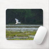 Great White Egret Flying Mousepad (Mit Mouse)