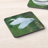 Great White Egret Getränkeuntersetzer (Linke Seite)