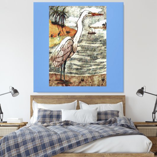 Great White Egret Leinwanddruck (Insitu (Schlafzimmer))