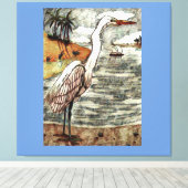 Great White Egret Leinwanddruck (Insitu (Holzboden))