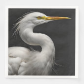 Great White Egret Portrait II Serviette (Vorderseite)