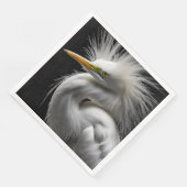 Great White Egret Portrait Serviette (Ecke)