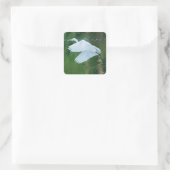 Great White Egret Quadratischer Aufkleber (Tasche)