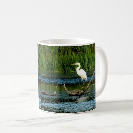 Great White Egret Tasse (VorderseiteRechts)