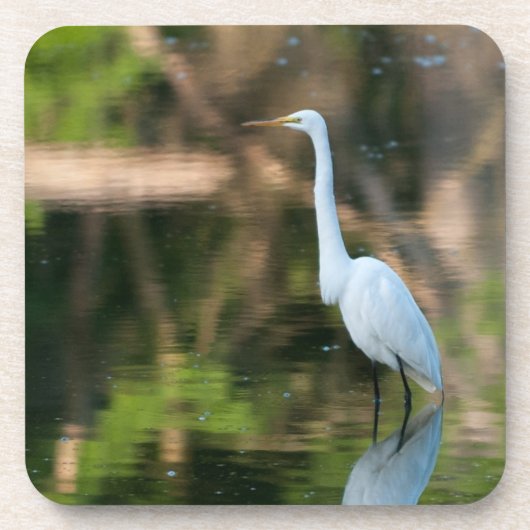 Great White Egret Untersetzer (Vorderseite)
