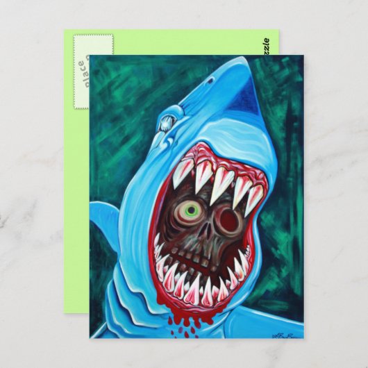 Great White Gharopper - Shark VS Zombie Postkarte (Vorne/Hinten)