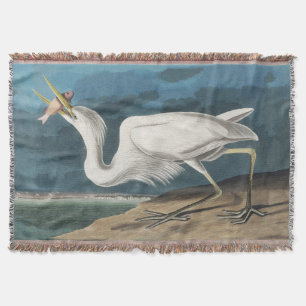 Great White Heron Audubon Bird Wildlife Painting Decke