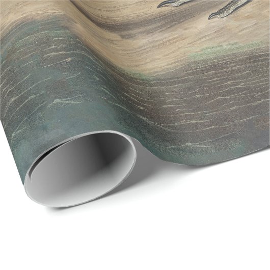 Great White Heron Audubon Bird Wildlife Painting Geschenkpapier (Rolleneckpunkt)