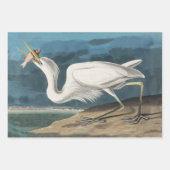 Great White Heron Audubon Bird Wildlife Painting Geschenkpapier Set (Vorderseite)