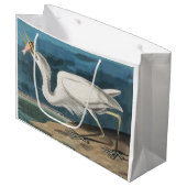 Great White Heron Audubon Bird Wildlife Painting Große Geschenktüte (Vorderseite Schrägansicht)