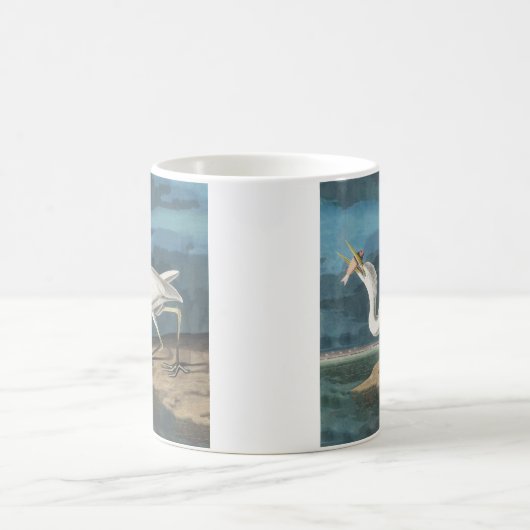 Great White Heron Audubon Bird Wildlife Painting Kaffeetasse (Mittel)