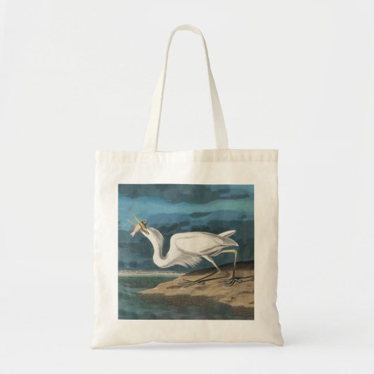 Great White Heron Audubon Bird Wildlife Painting Tragetasche (Vorne)