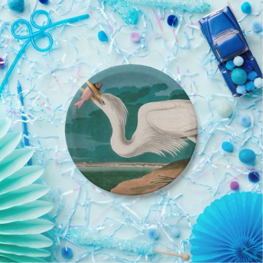 Great White Heron Birds of America Audubon Print Pappteller (Party)