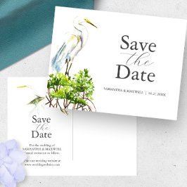 Great White Heron Save the Date Postkarte