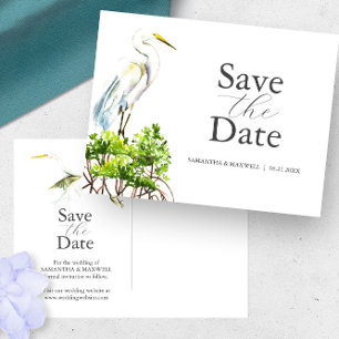 Great White Heron Save the Date Postkarte