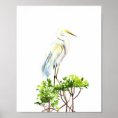 Great White Heron Tropical Beach Art Poster (Vorne)