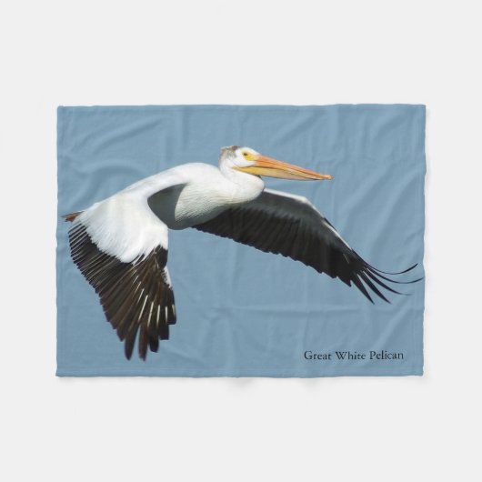 Great White Pelican Fleece Decke (Vorderseite (Horizontal))