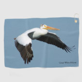 Great White Pelican Golf Handtuch (Horizontal)