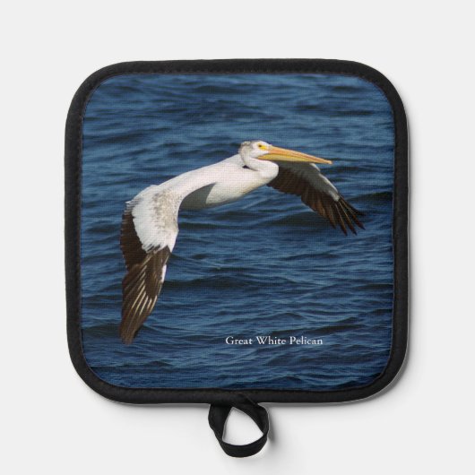 Great White Pelican Wassertopf Topflappen (Vorderseite)