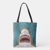 Great White Shark Attack Funny Fish Nautical Beach Tasche (Rückseite)