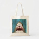 Great White Shark Attack Funny Fish Nautical Beach Tragetasche (Vorne)