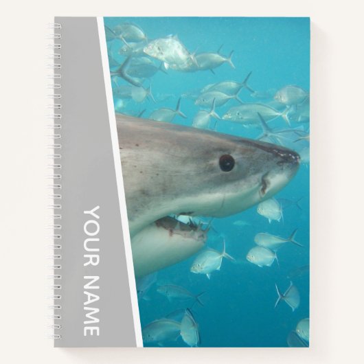 Great White Shark Australia Ocean Theme, Silver Notizblock (Vorderseite)