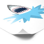 Great White Shark Cartoon Fotodruck (Ecke)