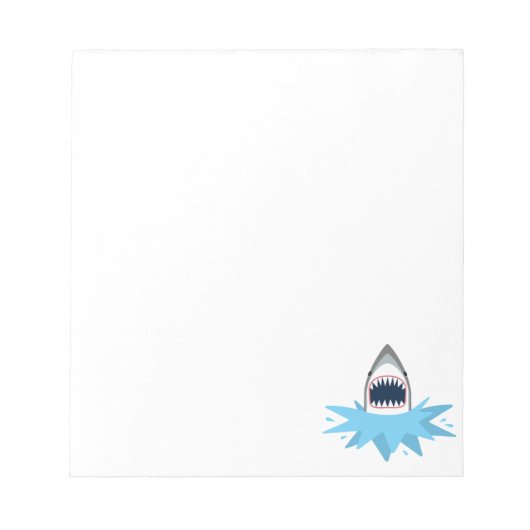 Great White Shark Cartoon Notizblock (Vorderseite)