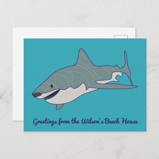 Great White Shark Custom Message Postkarte (Vorne/Hinten)
